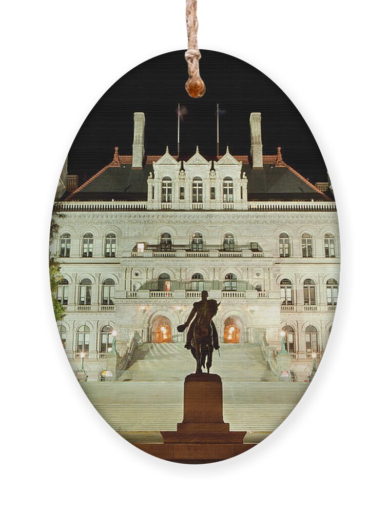 Flowers Ornament featuring the photograph ew York State Capitol in Albany #1 by Anthony Totah