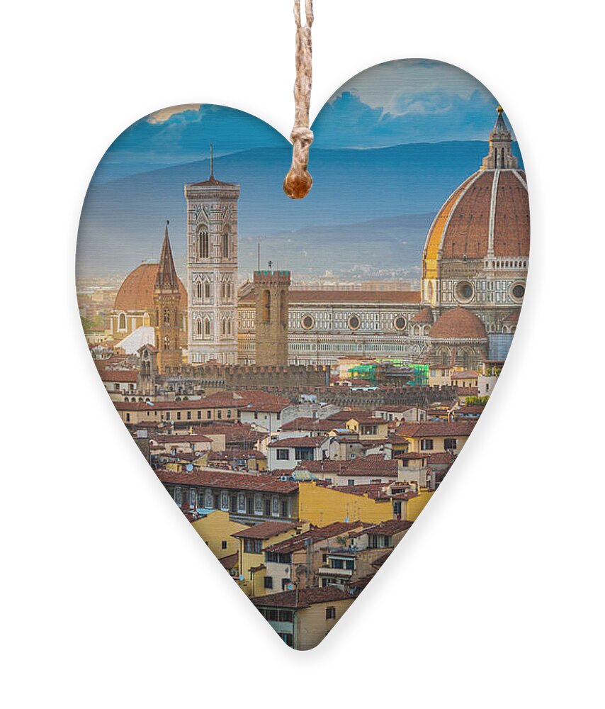 Arno Ornament featuring the photograph Firenze Duomo #2 by Inge Johnsson
