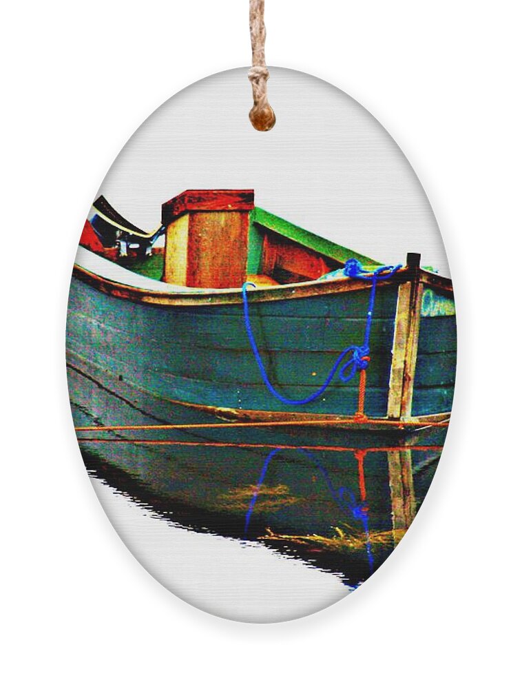 Boat Ornament featuring the digital art Floating by Tatiana Travelways