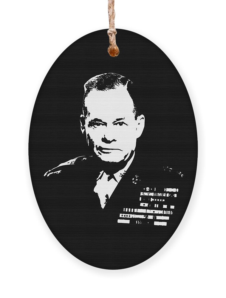 Chesty Puller Ornament featuring the digital art General Lewis Chesty Puller by War Is Hell Store