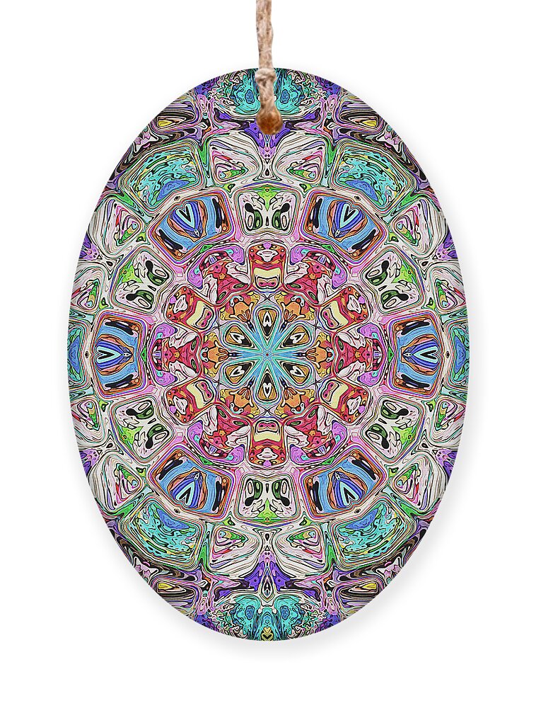 Kaleidoscope Ornament featuring the digital art Kaleidoscope of Colors #1 by Phil Perkins