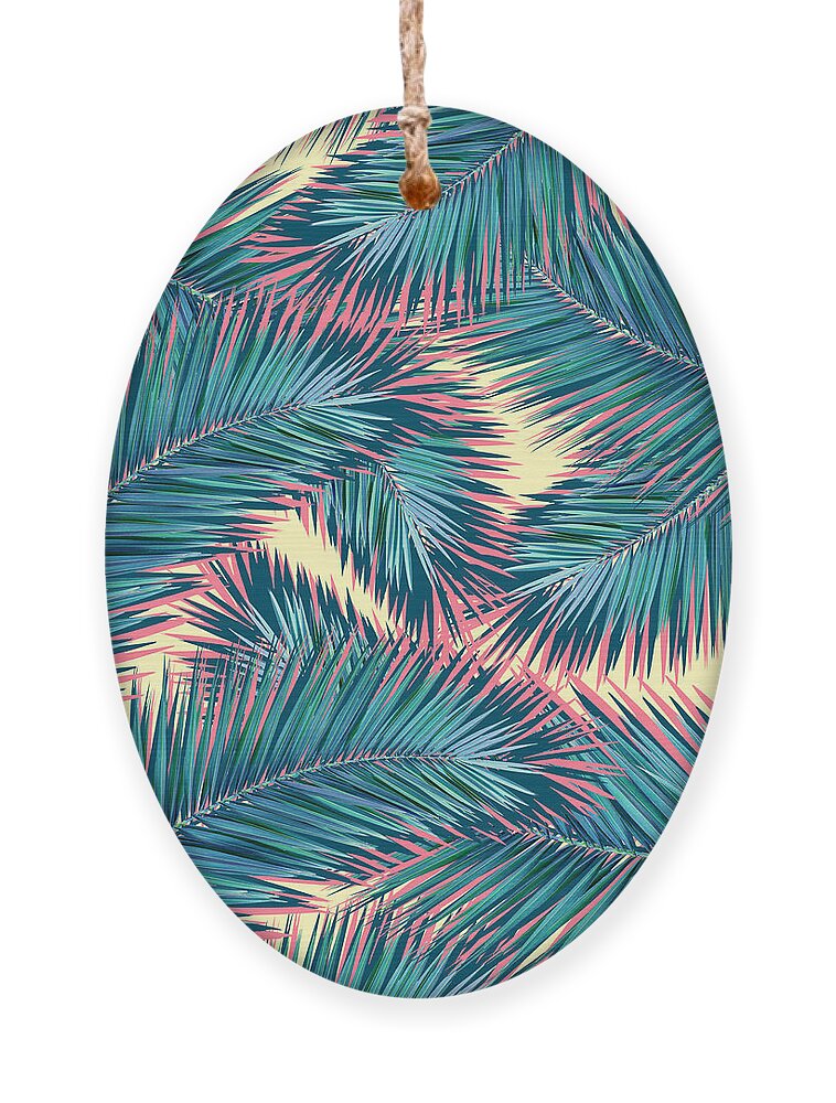 Tropical Leaves. Nature Design Ornament featuring the digital art Exotic Summer tropical plant by Mark Ashkenazi