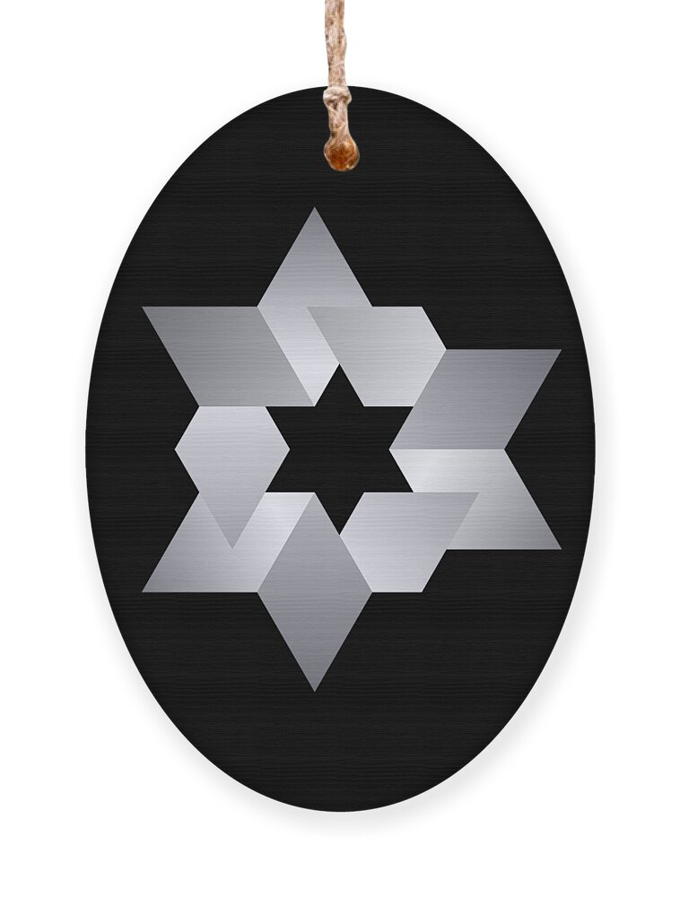 Pattern Ornament featuring the digital art Star from Cubes by Pelo Blanco Photo