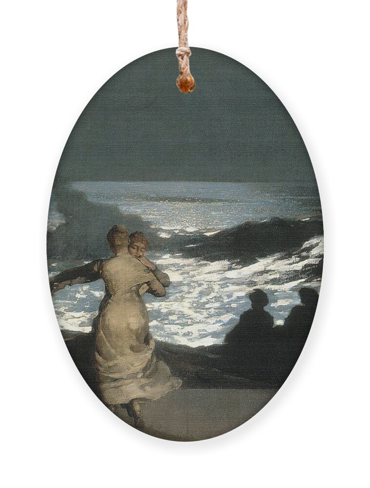 Winslow Homer Ornament featuring the painting Summer Night by Winslow Homer