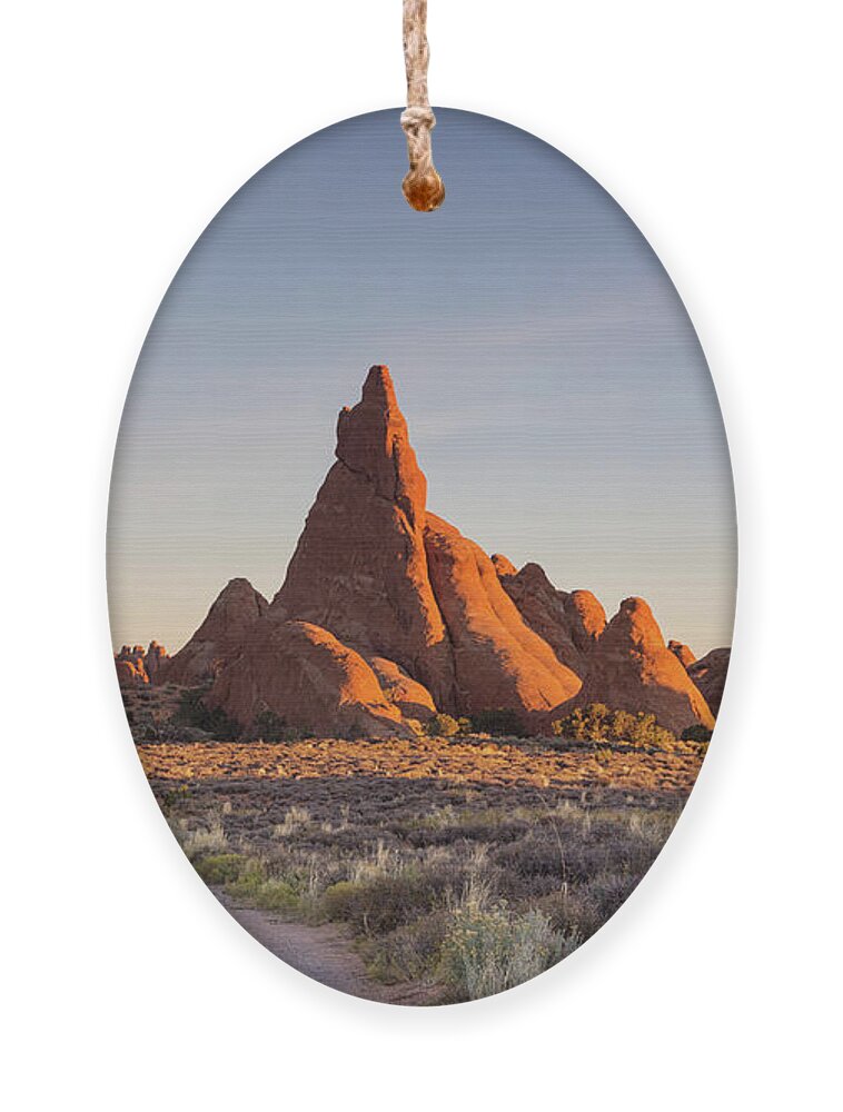 Arches National Park Ornament featuring the photograph Sunrise in Arches national park #1 by Kunal Mehra
