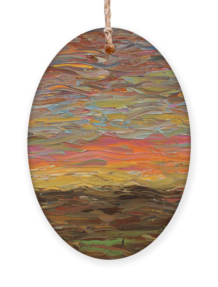 Sunset Ornament featuring the painting Sunset #1 by James W Johnson