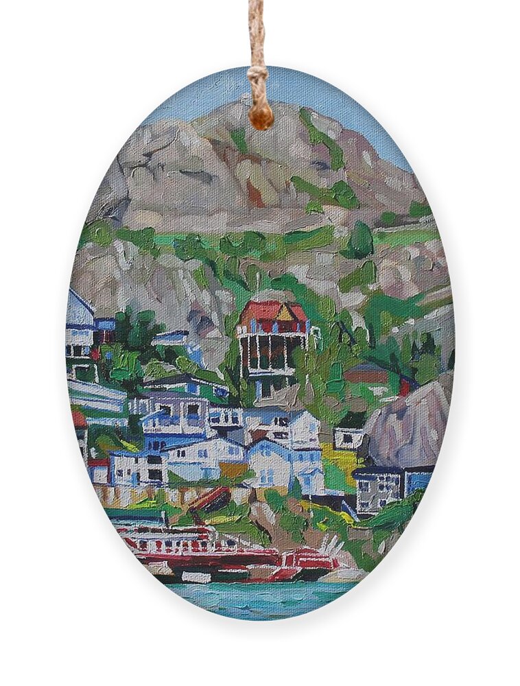 889 Ornament featuring the painting The Battery #1 by Phil Chadwick