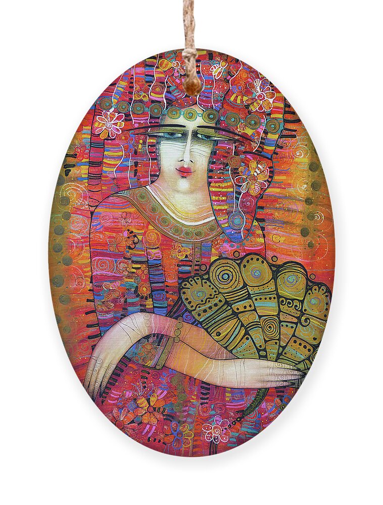 Albena Ornament featuring the painting The fan #1 by Albena Vatcheva