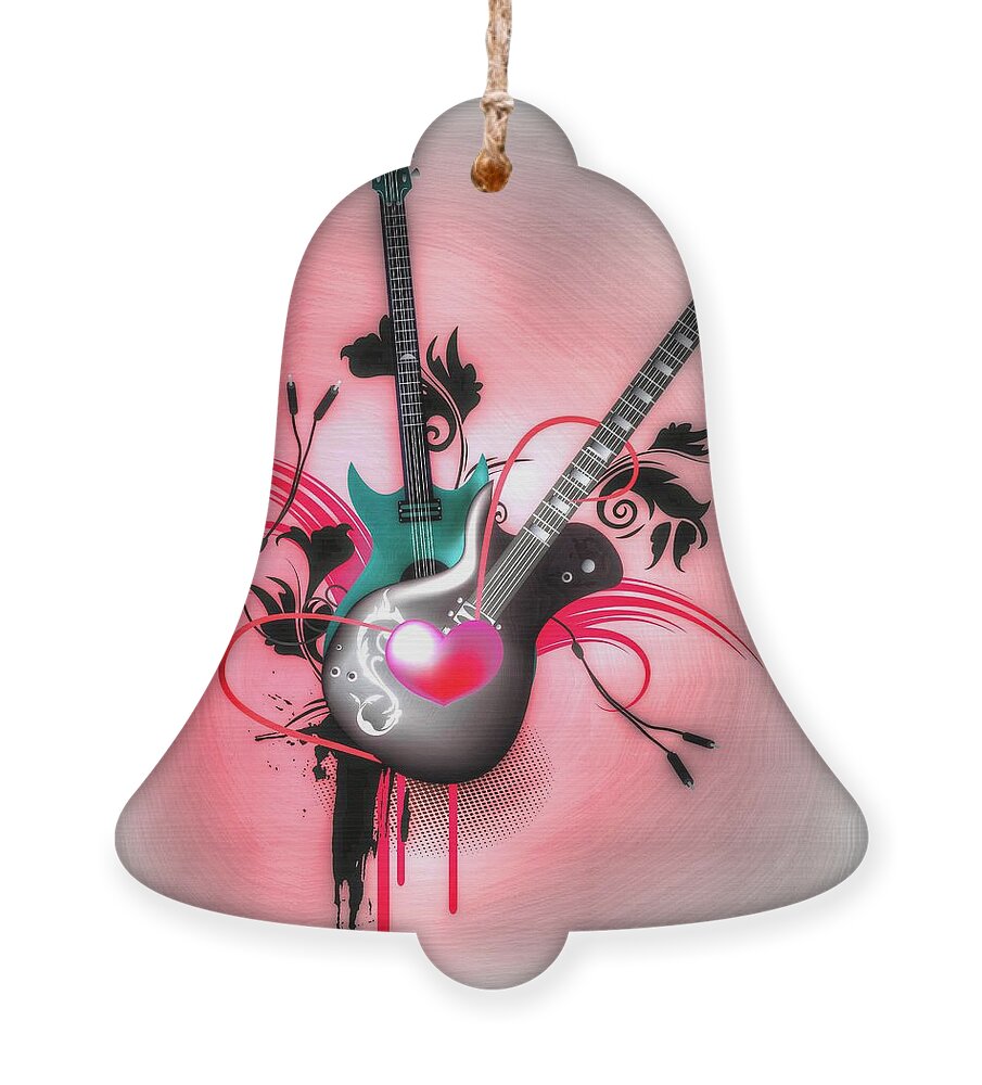 Heart Ornament featuring the digital art The Heart Of Rock And Roll by Michael Damiani
