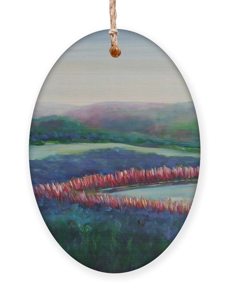 Landscape Ornament featuring the painting Tweet Stream by Shannon Grissom