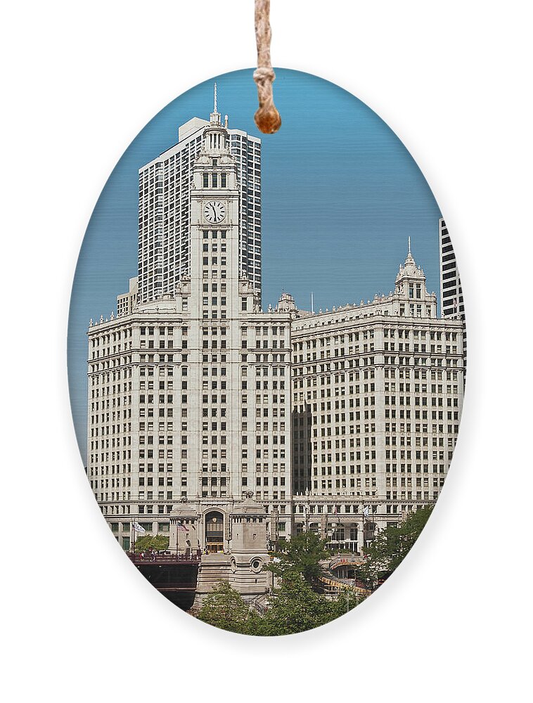 Chicago Ornament featuring the photograph Wrigley Building by David Levin
