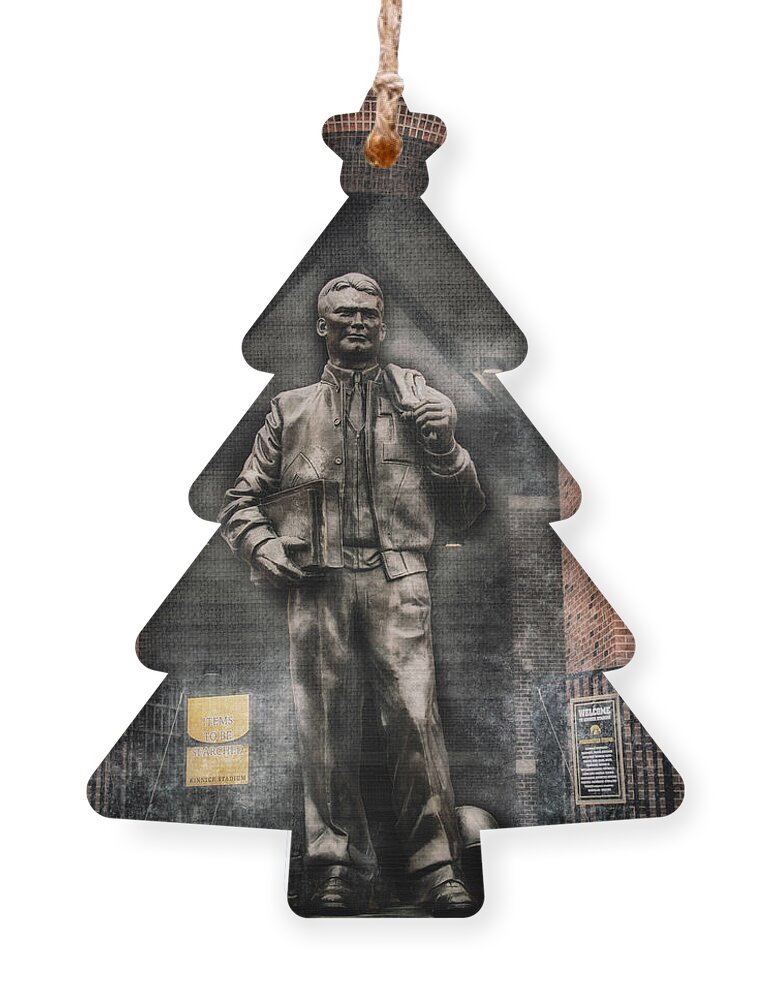 Iowa Ornament featuring the photograph 10726 Kinnick Statue by Pamela Williams