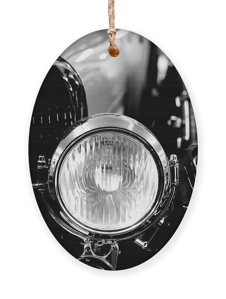 1925 Lincoln Ornament featuring the photograph 1925 Lincoln Town Car Headlight by Sebastian Musial