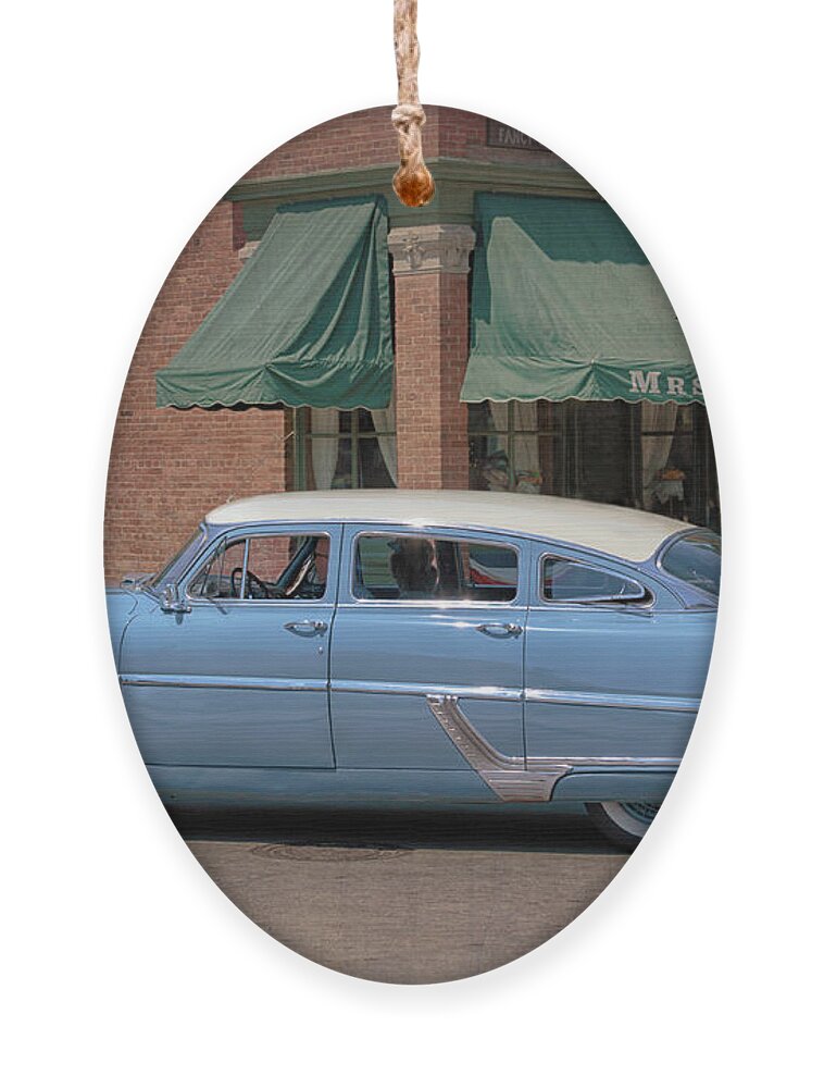 1954 Ornament featuring the photograph 1954 Hudson Hornet by Susan Rissi Tregoning