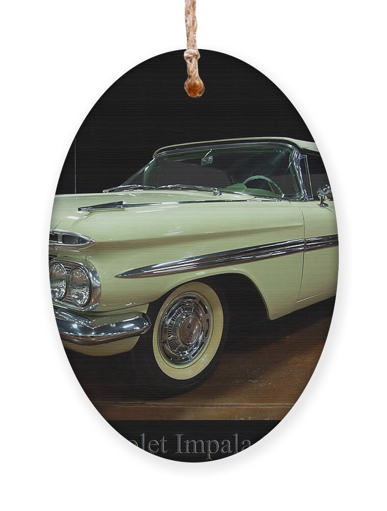 1959 Chevy Impala Convertible Ornament featuring the photograph 1959 Chevy Impala Convertible by Flees Photos