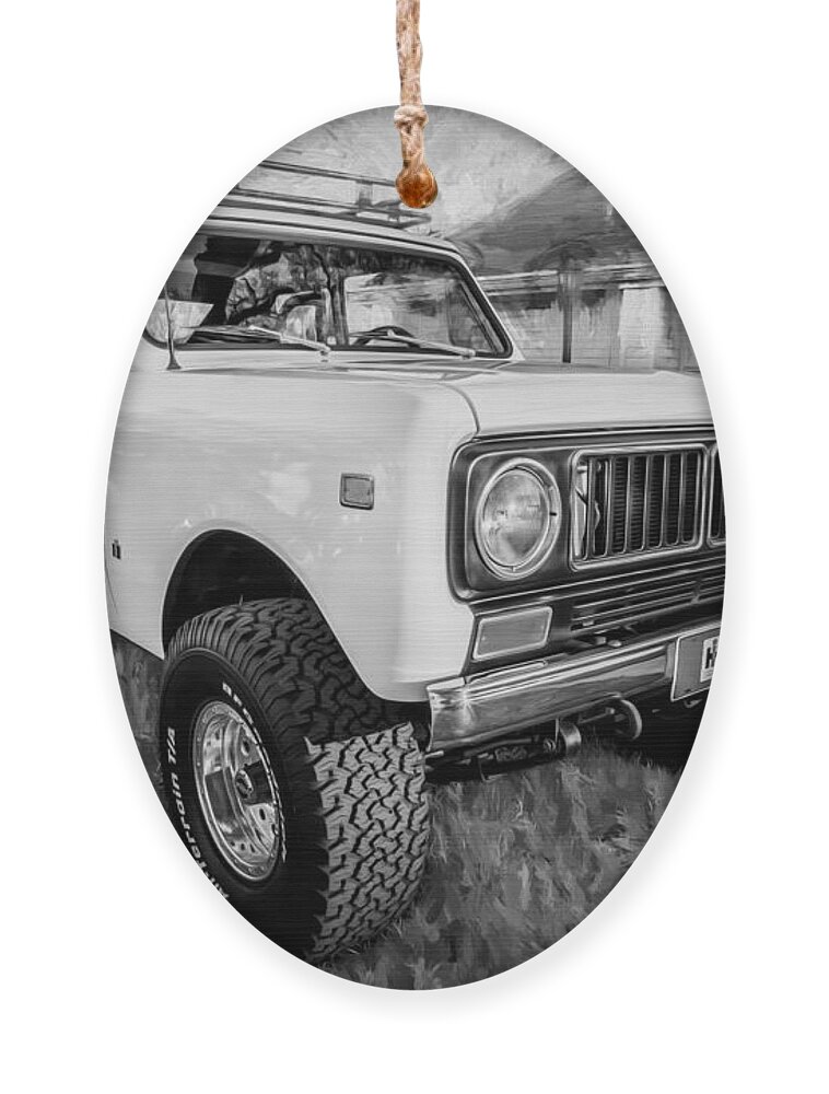 1973 International Ornament featuring the photograph 1973 International Scout II Painted BW by Rich Franco