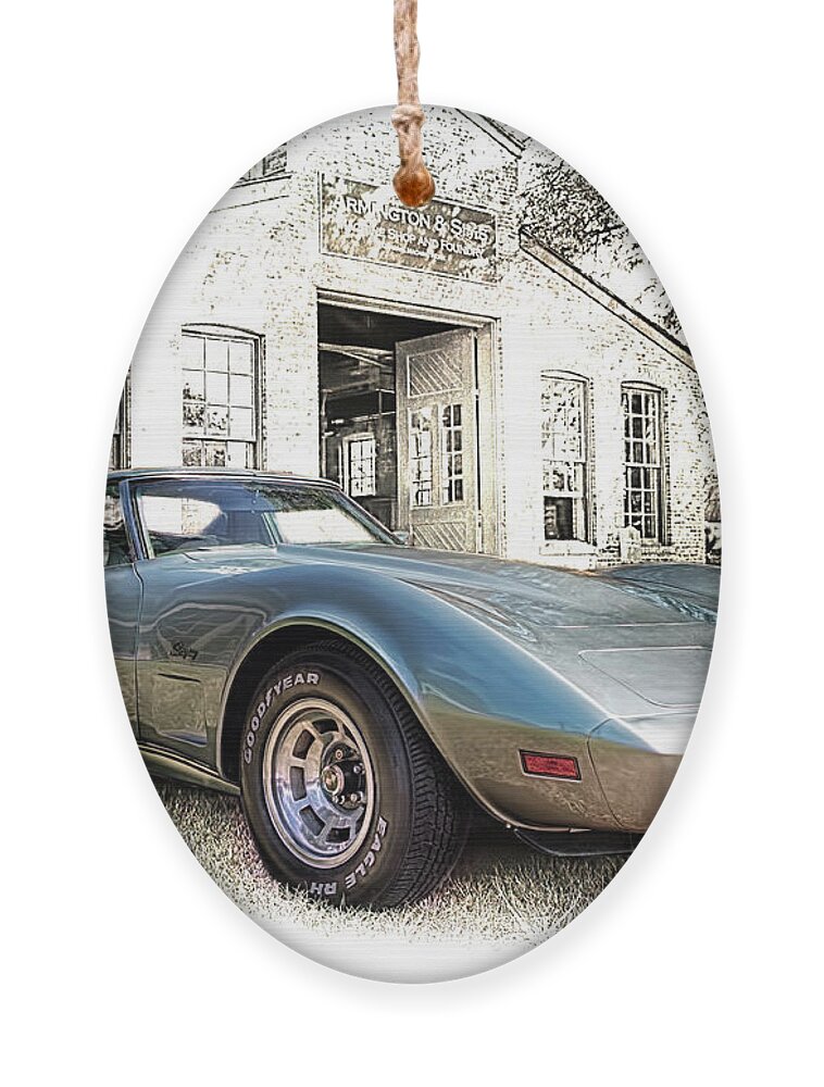 1976 Ornament featuring the photograph 1976 Corvette Stingray by Susan Rissi Tregoning