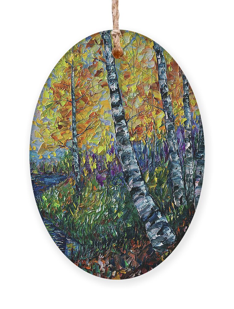  Rich Ornament featuring the painting Colorado Landscape by OLena Art