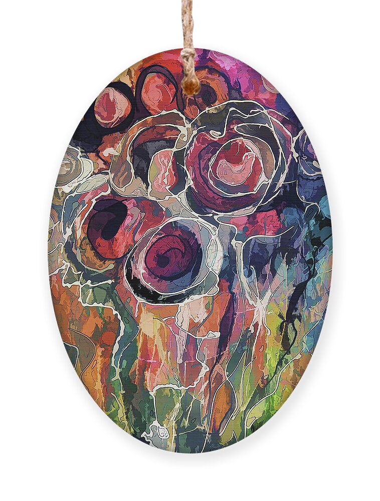 Modern Ornament featuring the digital art Floral Abstract #2 by Lena Owens - OLena Art Vibrant Palette Knife and Graphic Design