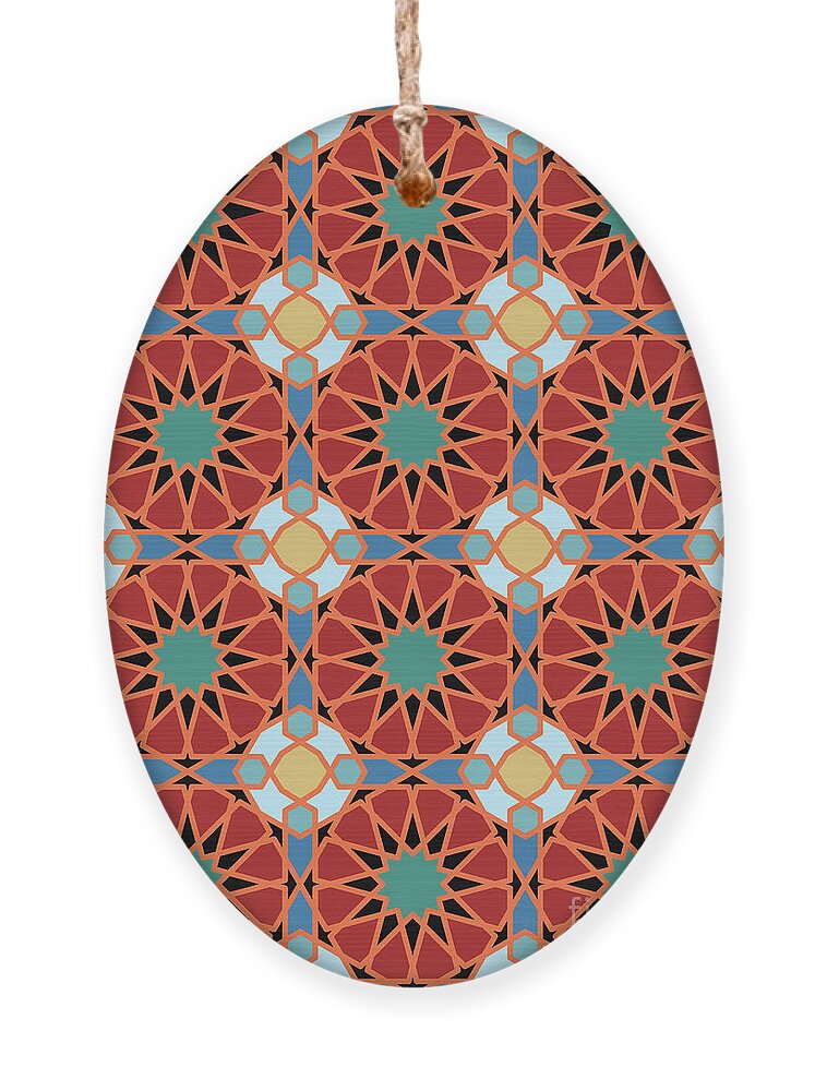 Pattern Ornament featuring the digital art Geometric Pattern #3 by Ariadna De Raadt