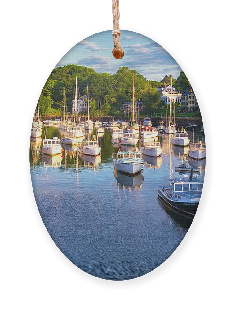 Boat Ornament featuring the photograph Lobster Boats - Perkins Cove - Maine #2 by Steven Ralser