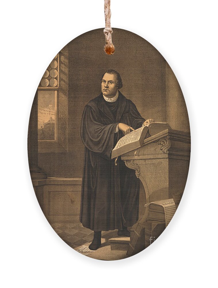 History Ornament featuring the photograph Martin Luther, German Theologian by Photo Researchers