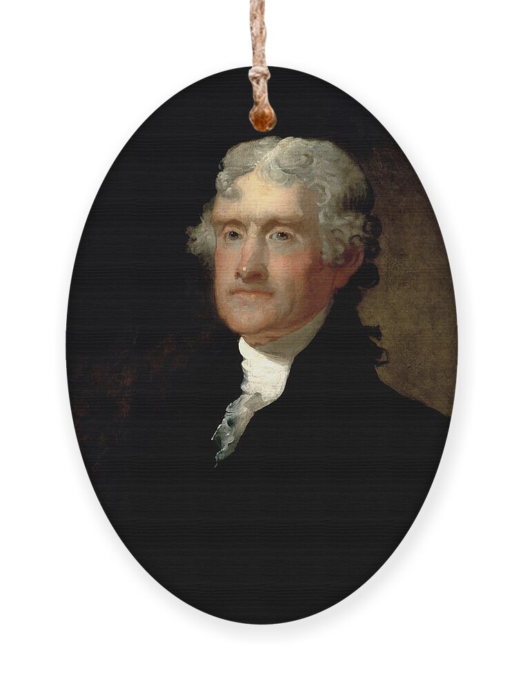 Thomas Jefferson Ornament featuring the painting President Thomas Jefferson by War Is Hell Store