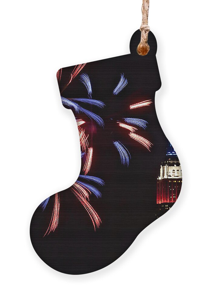 Empire State Building Ornament featuring the photograph Red White and Blue #2 by Susan Candelario