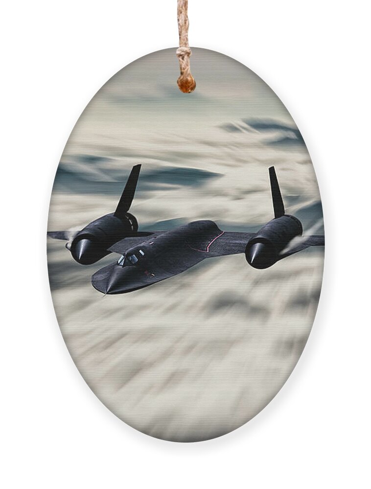 Sr-71 Ornament featuring the digital art The Blackbird by Airpower Art