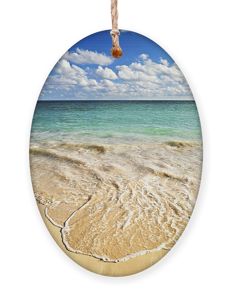 Beach Ornament featuring the photograph Wave on tropical beach by Elena Elisseeva