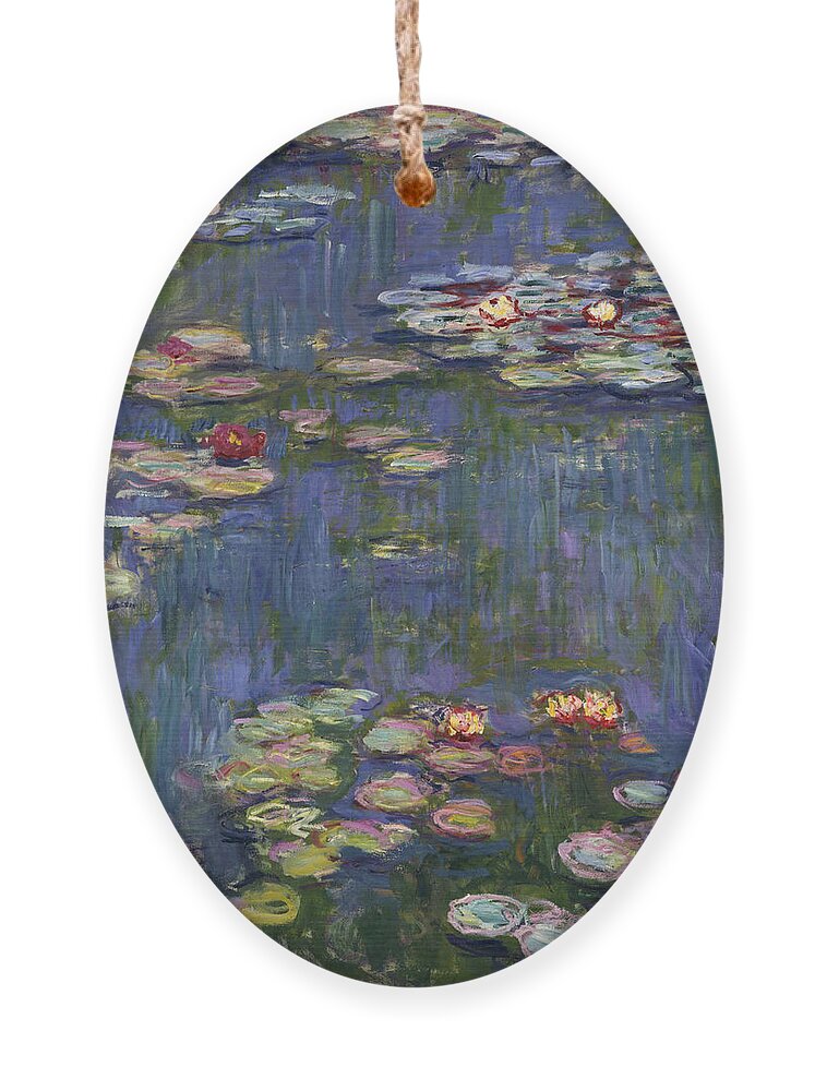 Monet Ornament featuring the painting Water Lilies, 1916 by Claude Monet