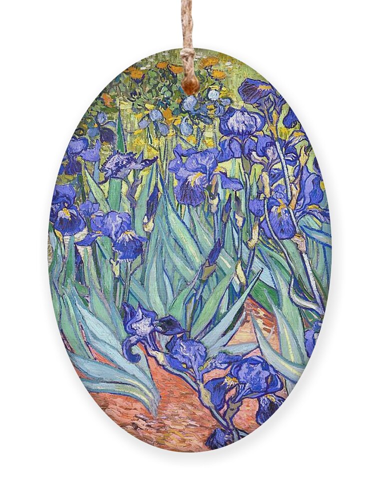 Van Gogh Ornament featuring the painting Irises by Vincent Van Gogh