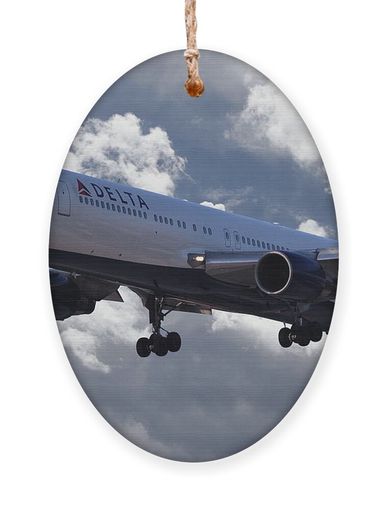 Delta Ornament featuring the digital art Delta Airlines Boeing 767 by Airpower Art
