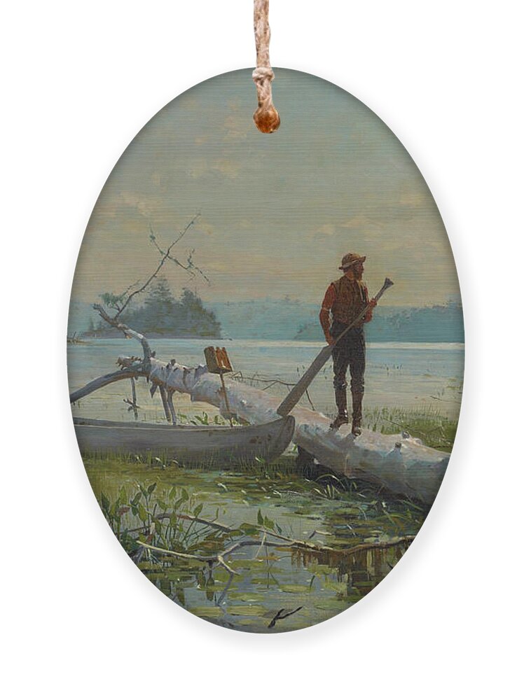Winslow Homer Ornament featuring the painting The Trapper by Winslow Homer