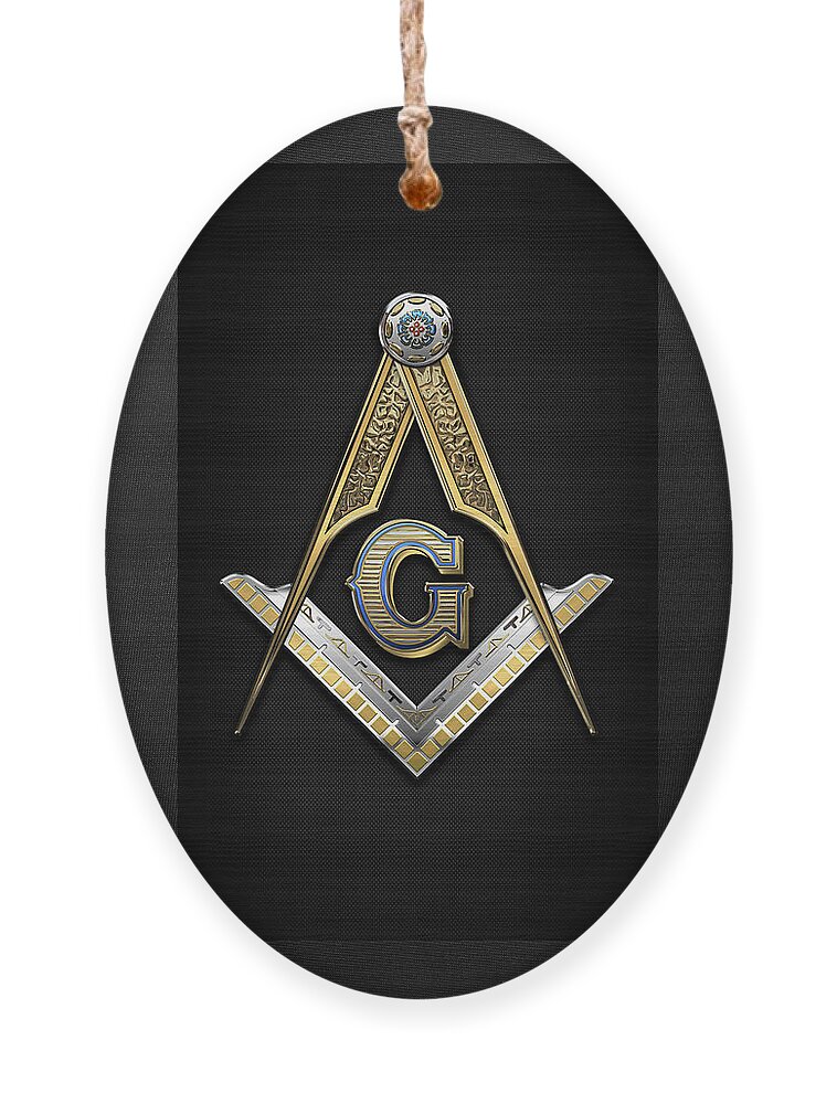 'ancient Brotherhoods' Collection By Serge Averbukh Ornament featuring the digital art 3rd Degree Mason - Master Mason Jewel on Black Canvas by Serge Averbukh