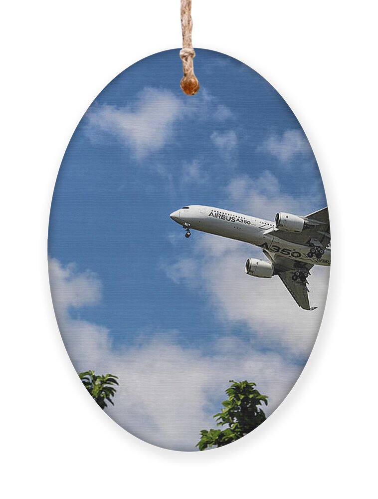 Transportation Ornament featuring the photograph Airbus A350 #6 by Shirley Mitchell