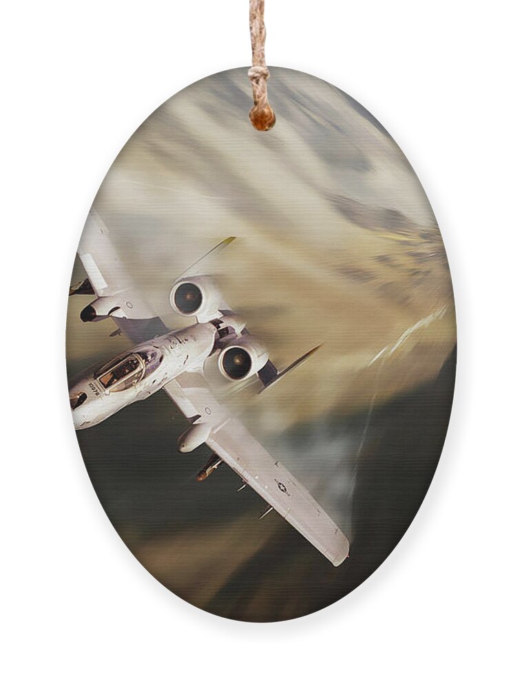 A10 Ornament featuring the digital art A-10 Canyon Run by Airpower Art