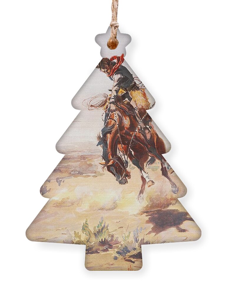 Charles Russell Ornament featuring the digital art A Bad Hoss by Charles Russell