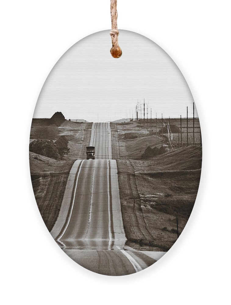 Nebraska Ornament featuring the photograph A Country Mile 1 by Marilyn Hunt