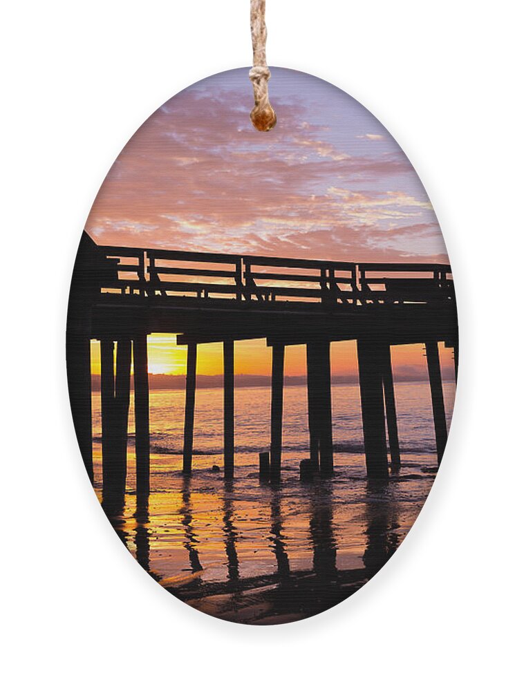 Sunrise Ornament featuring the photograph A quiet and beautiful start by Lora Lee Chapman