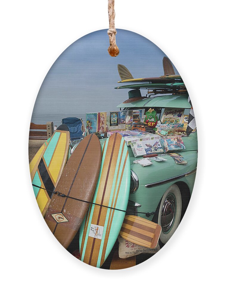 1940s Ornament featuring the photograph A Woodie and Its Tchotchke by David Levin