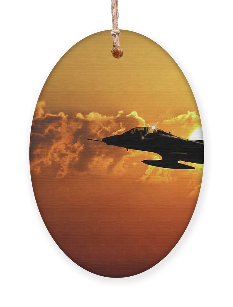 A-4 Ornament featuring the digital art A4 Skyhawk Silhouette by Airpower Art