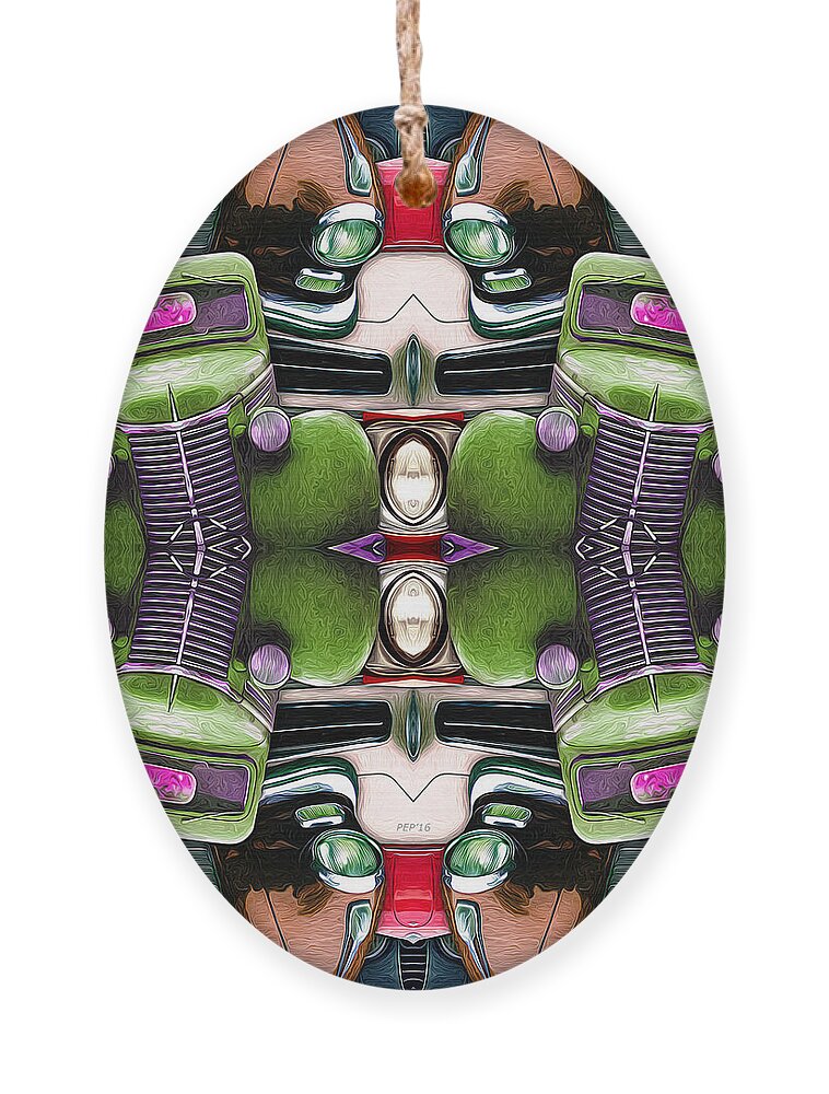 Kaleidoscope Ornament featuring the photograph Abstract Auto Artwork Two by Phil Perkins