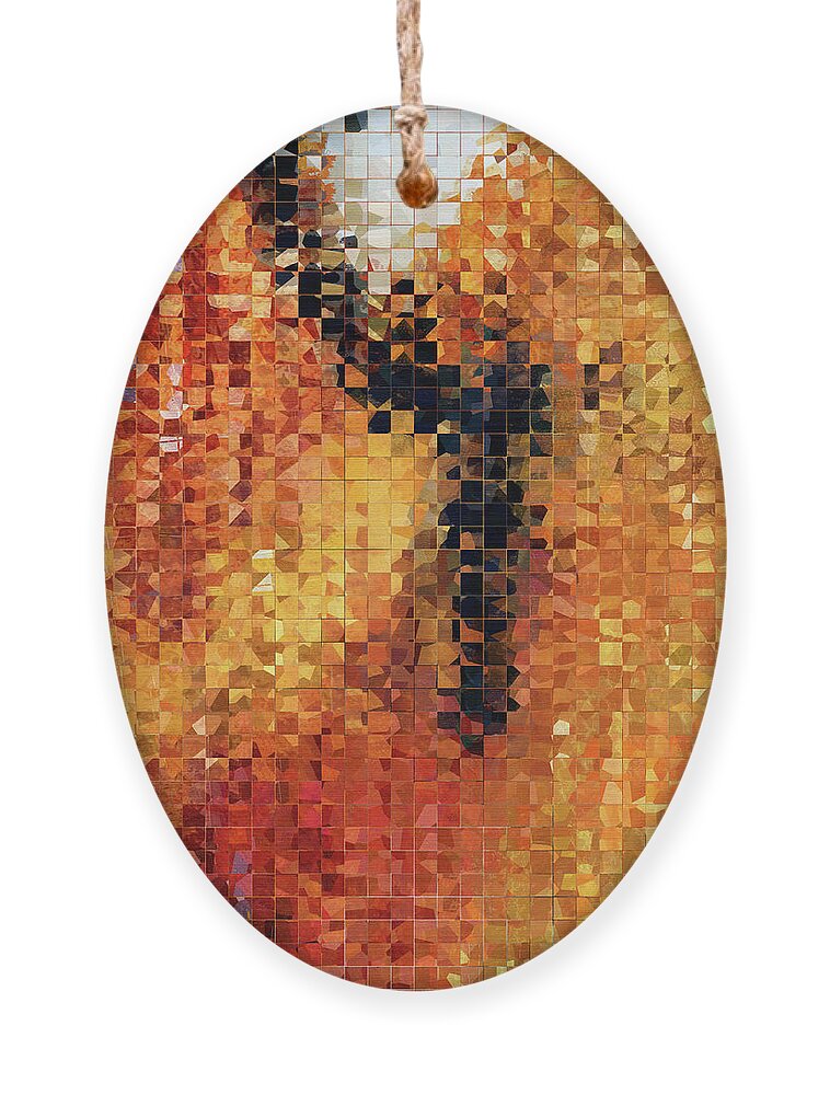 Abstract Ornament featuring the painting Abstract Modern Art - Pieces 8 - Sharon Cummings by Sharon Cummings