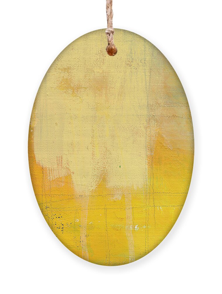 Abstract Painting Yellow Grey Gray Blue White abstract Painting Sun Afternoon Urban Loft urban Loft Lines Warm abstract Art By Linda Woods Square coffee House Style Hotel Office Lobby Healthcare Bedroom Living Room Entrance Ornament featuring the painting Afternoon Sun -Large by Linda Woods