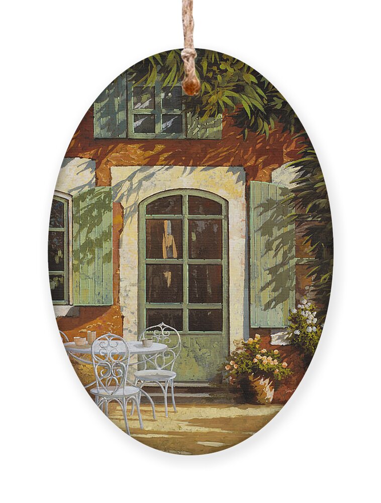 Landscape Ornament featuring the painting Al Fresco In Cortile by Guido Borelli