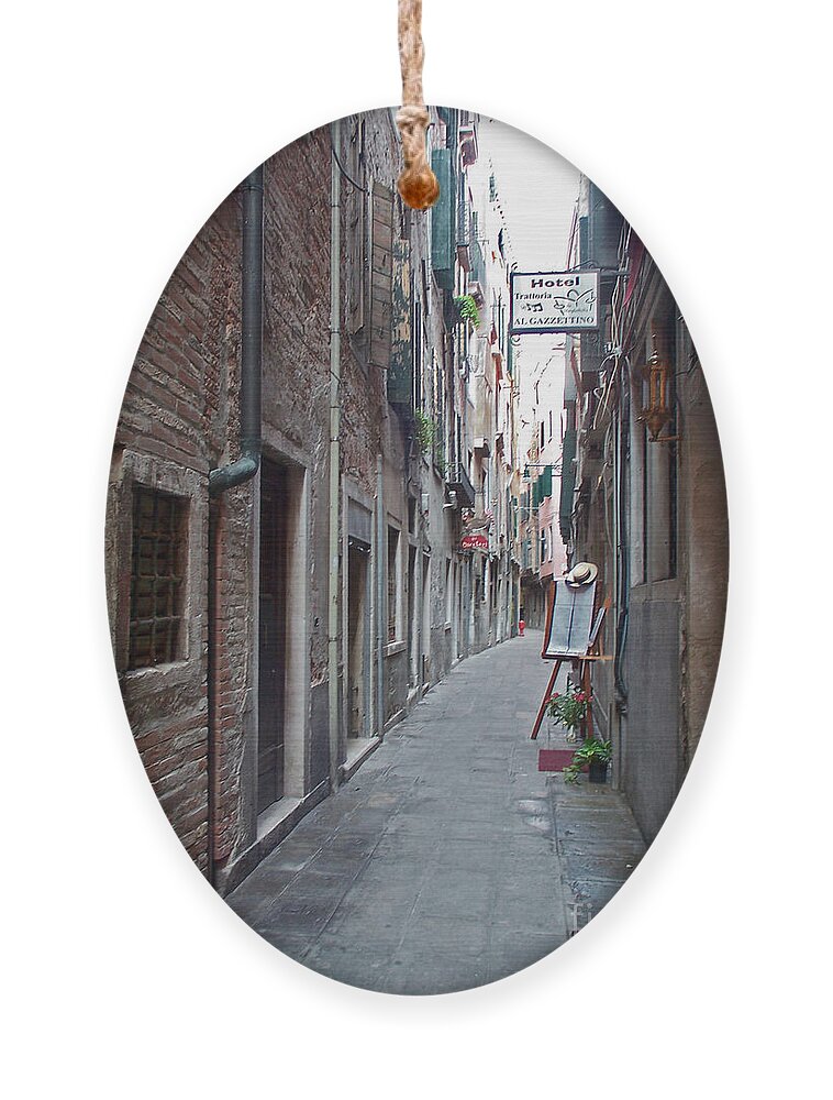 Venice Ornament featuring the photograph Al Gazzettino. by Elena Perelman