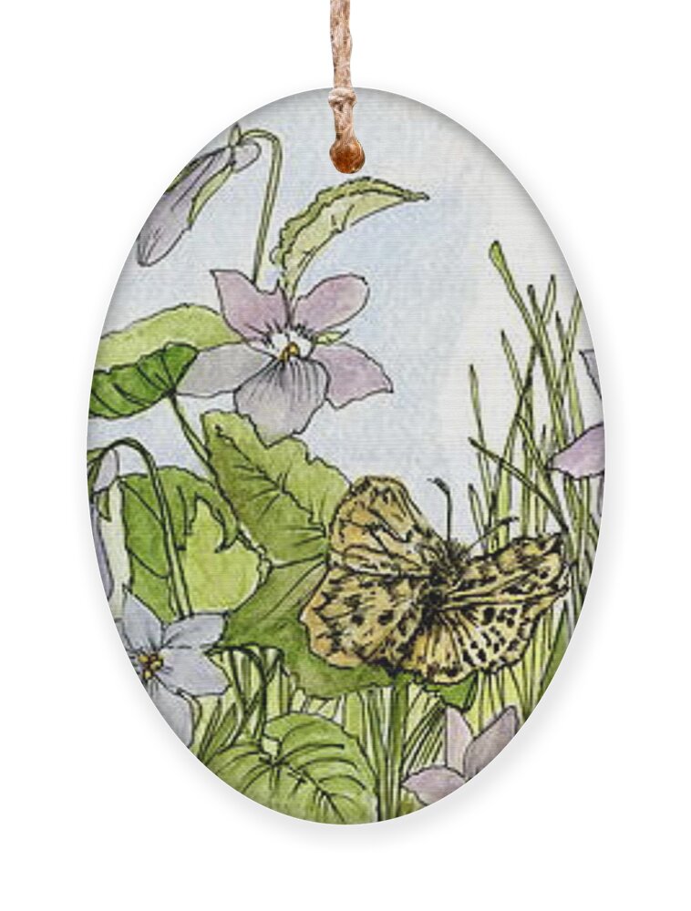 Spring Ornament featuring the painting Alive in a Spring Garden by Laurie Rohner