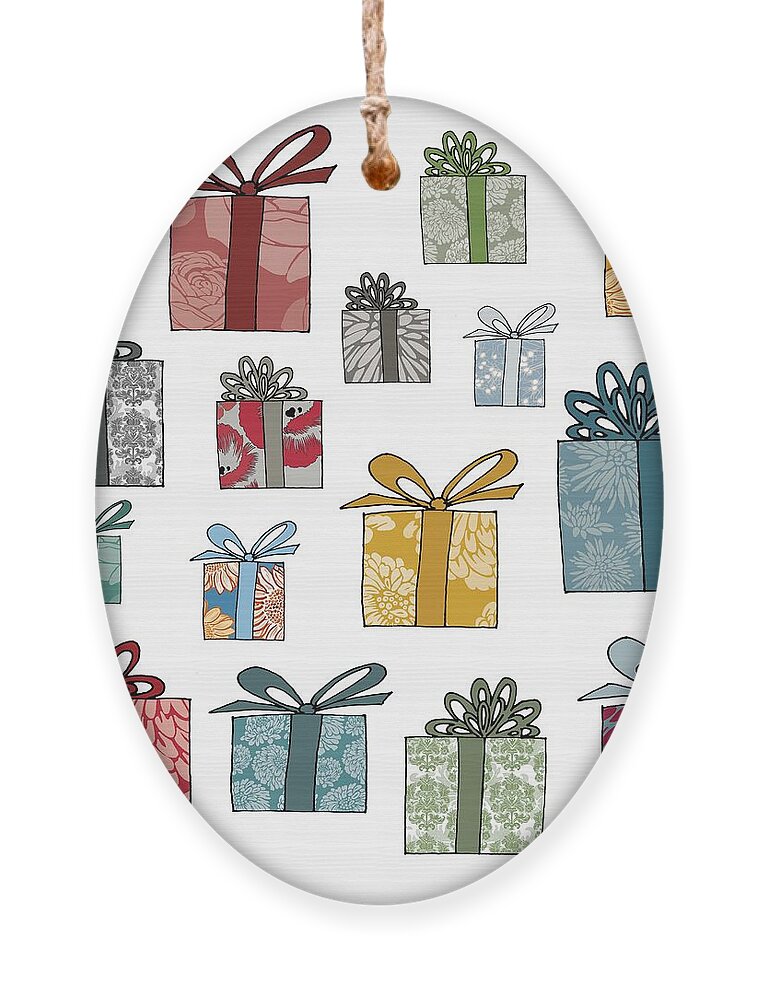 Birthday Ornament featuring the digital art All Wrapped Up by Sarah Hough