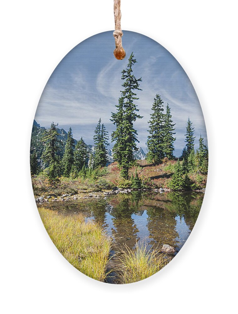 Alpine Ornament featuring the photograph Alpine Pond in the Fall by Jeff Goulden